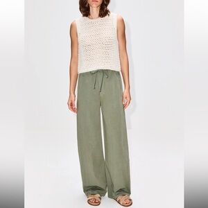 Citizens of Humanity Aurora Pull-On Cotton&Hemp Pants Nova/Olive Very gd cond M